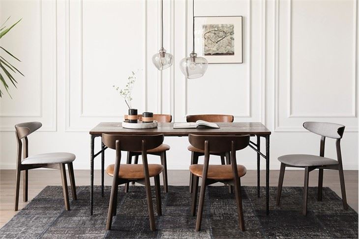 Fabric With Walnut Finish Dining Chair Fabric With Walnut Finish Dining Chair